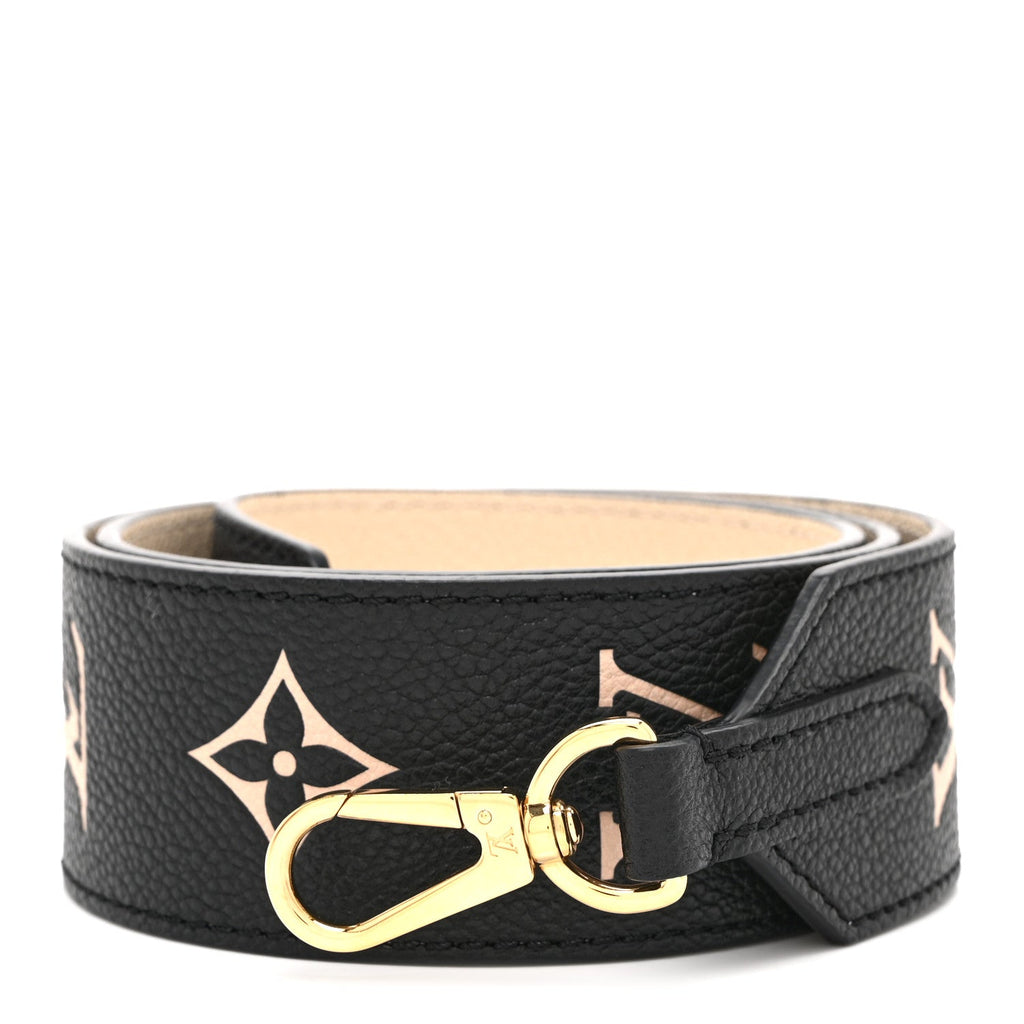 Louis Vuitton Empreinte Monogram Bandouliere Shoulder Strap Black Beige