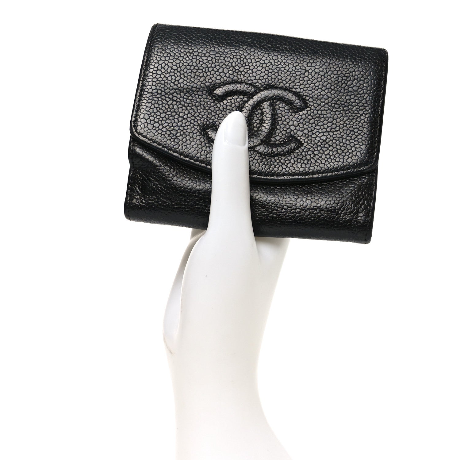 Caviar Timeless CC Compact French Wallet Black