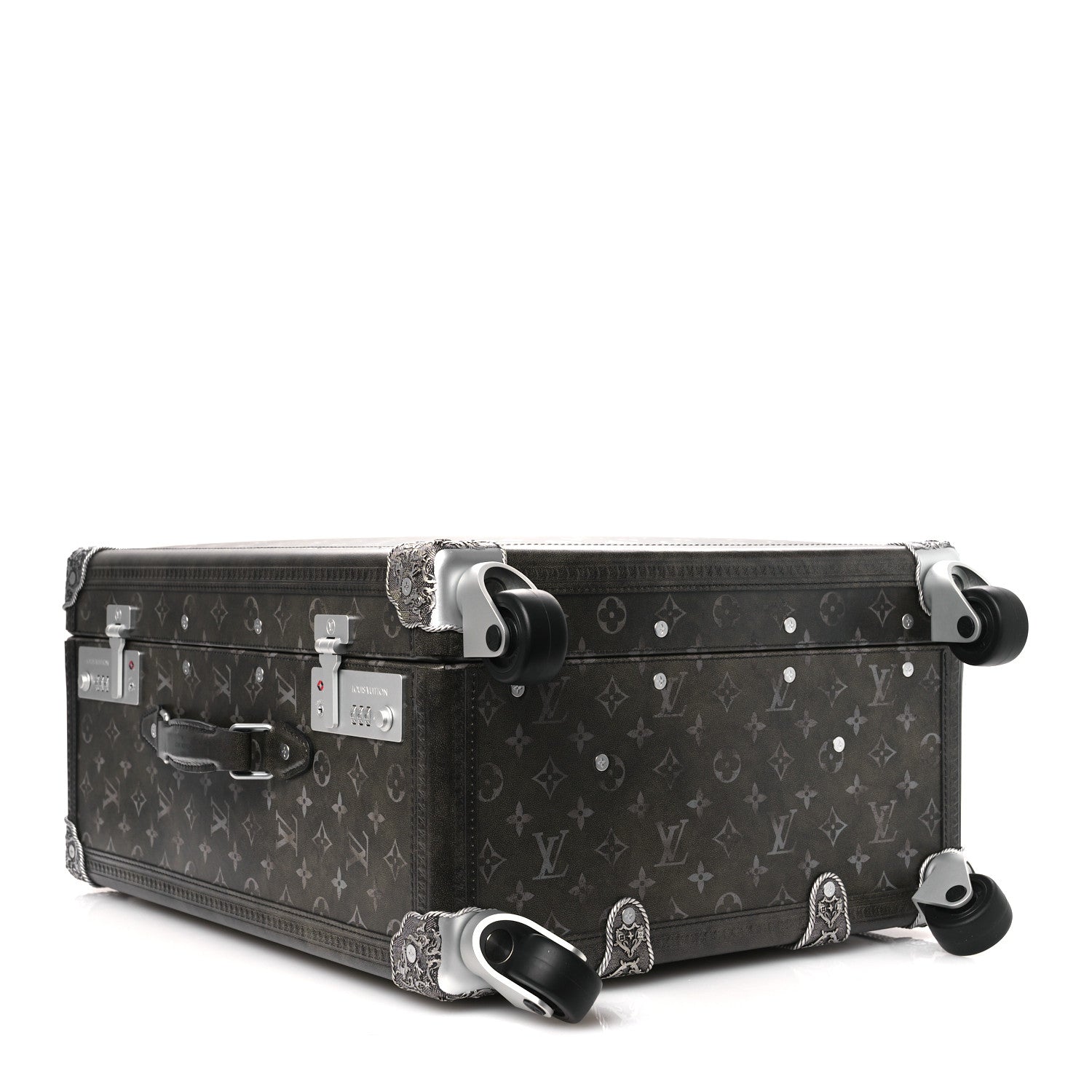 Louis Vuitton Brushed Monogram Rolling Trunk Black