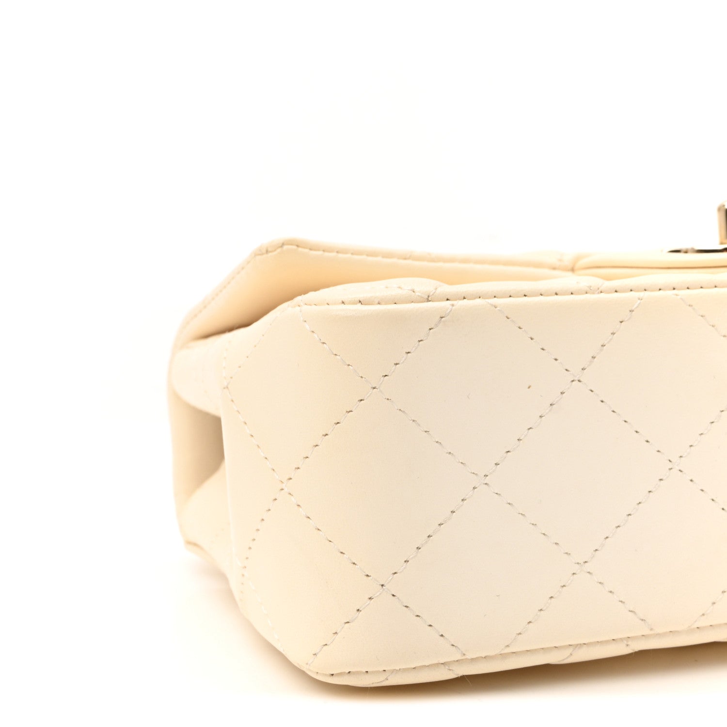 Chanel Lambskin Quilted Mini Rectangular Flap White
