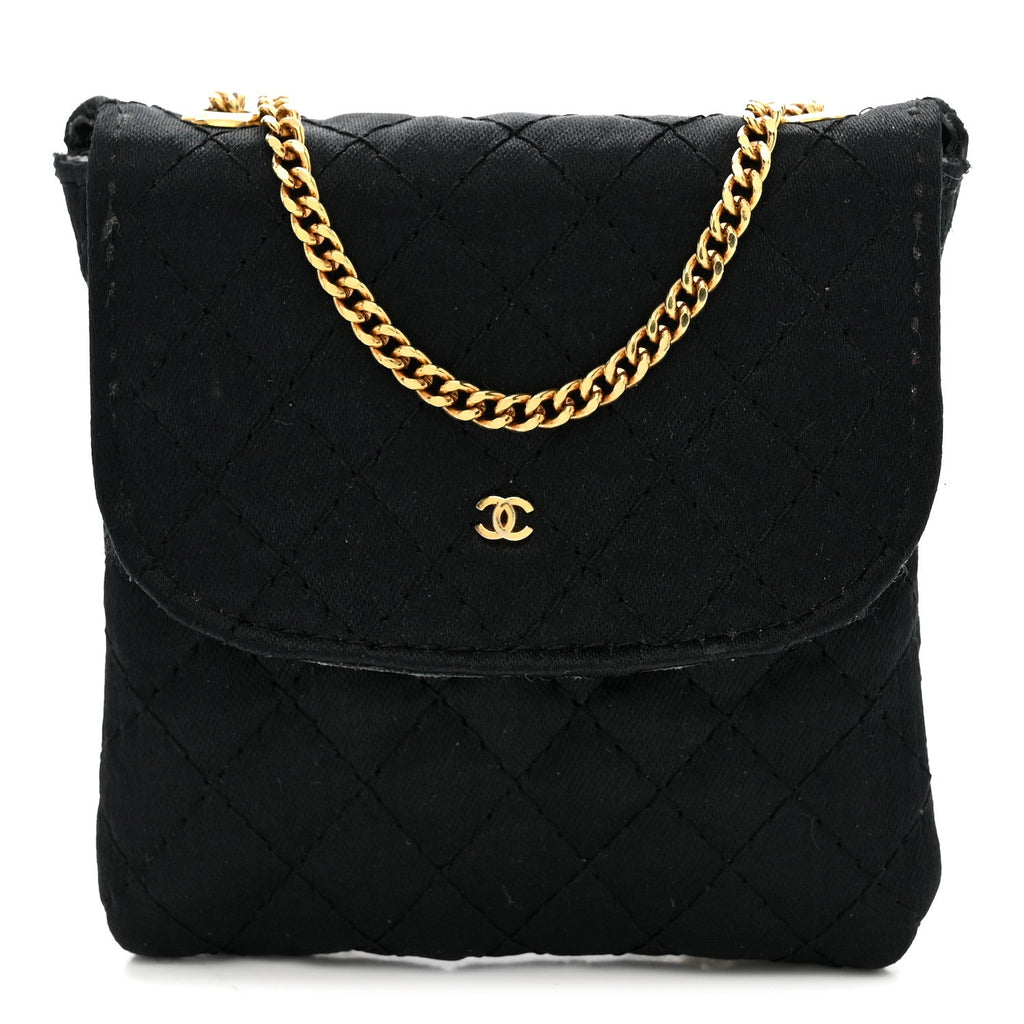 Chanel Jersey Quilted Micro Flap Bag Black
