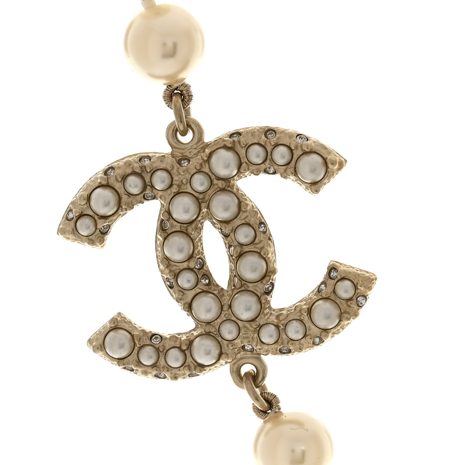 Pearl CC 100th Anniversary Necklace Light Gold
