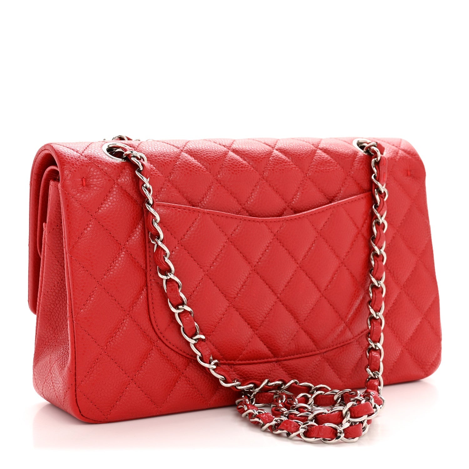 Chanel Caviar Quilted Medium Double Flap Red