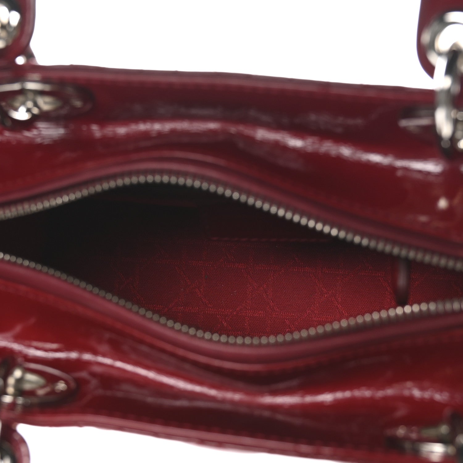 Christian Dior Patent Cannage Medium Lady Dior Red
