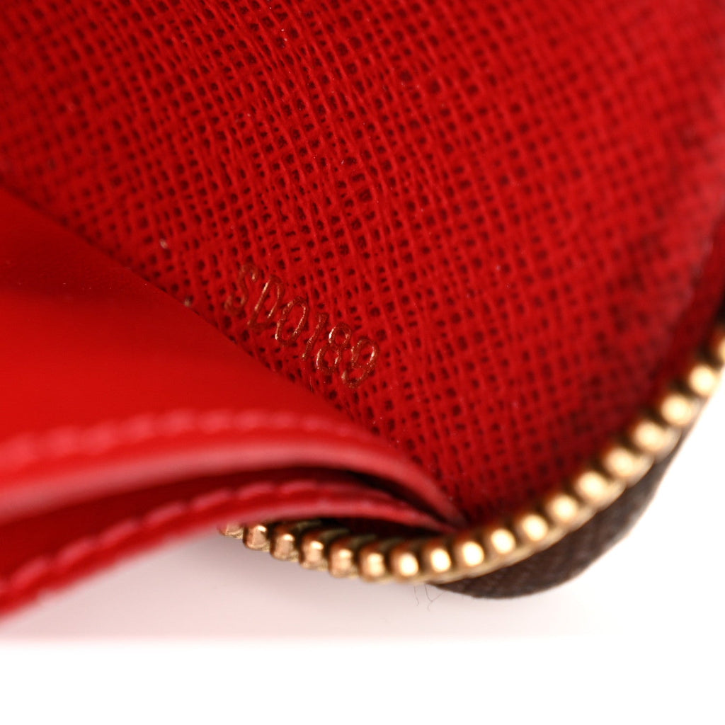 Louis Vuitton Damier Ebene Clemence Wallet Cherry