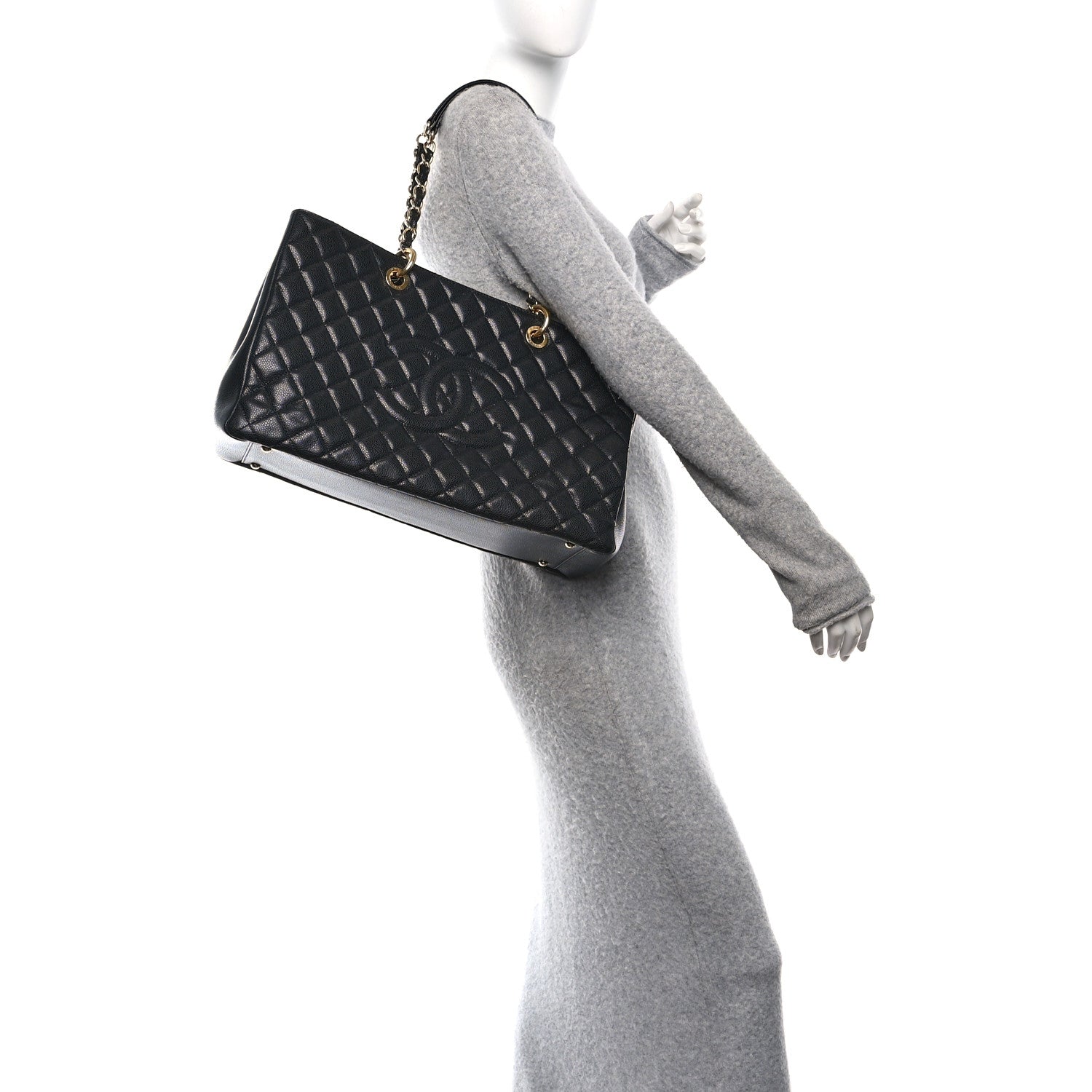 Chanel Caviar Quilted XL Grand Shopping Tote GST Black