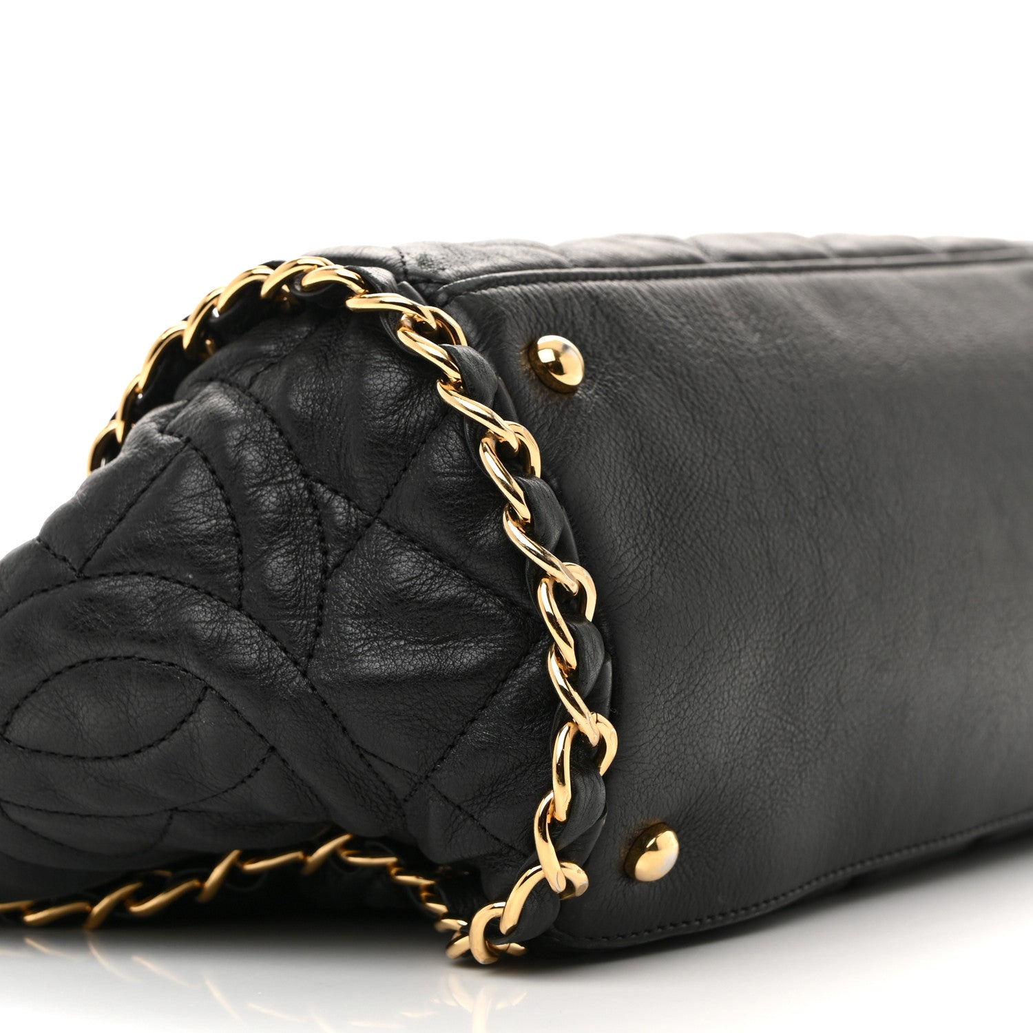 Chanel Calfskin Quilted Large Chain Me Hobo Black