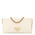 Prada Saffiano Cuir Triangle Logo Miniborse White