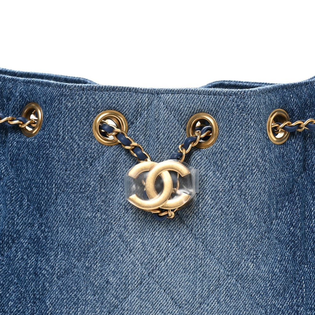Chanel Washed Denim Quilted Mini Chanel 25 Handbag Blue