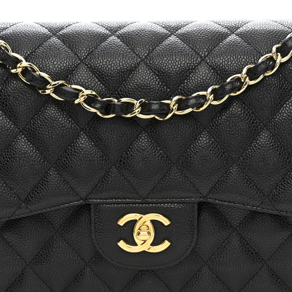 Chanel Caviar Quilted Jumbo Double Flap Black