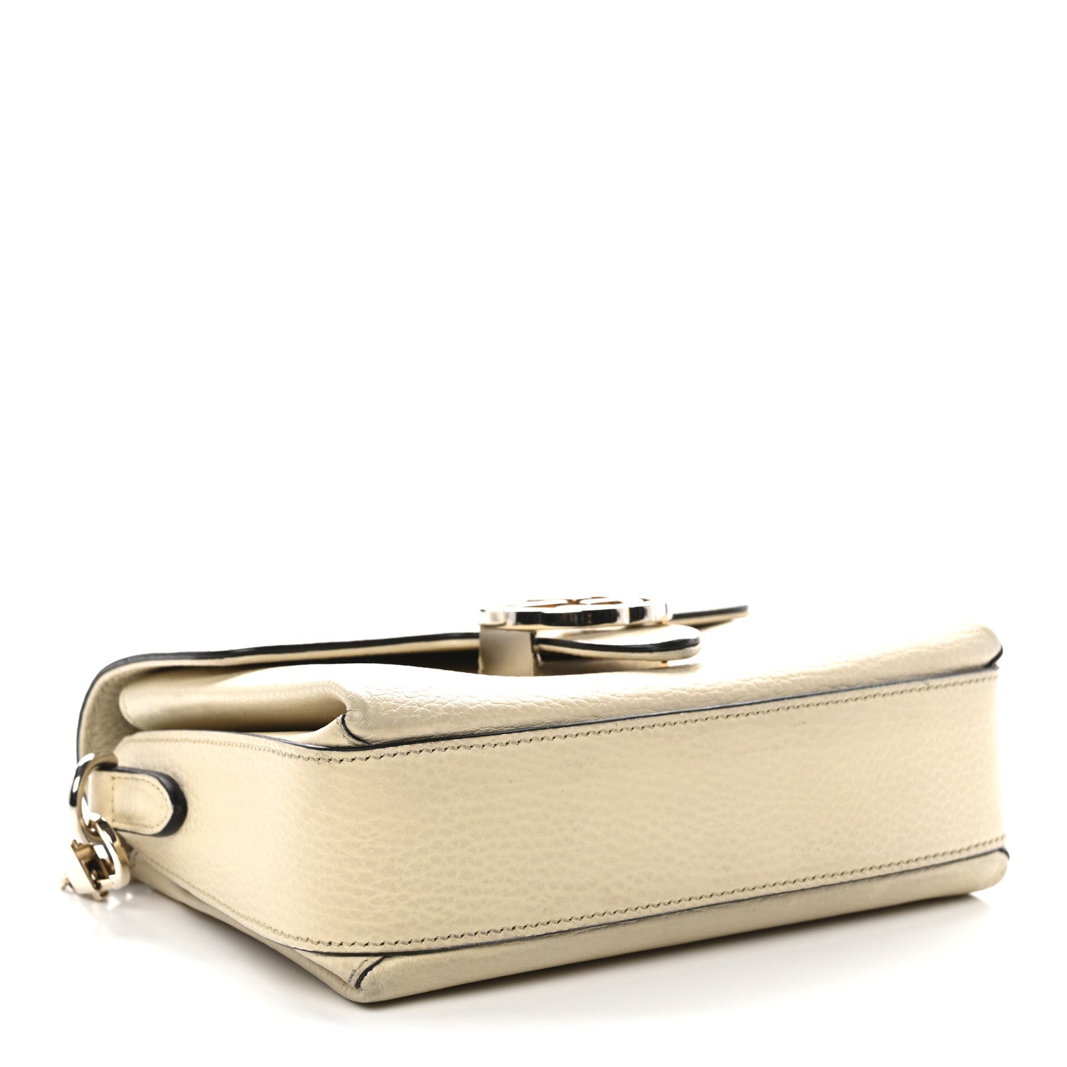 Gucci Dollar Calfskin Interlocking G Crossbody Bag Mystic White