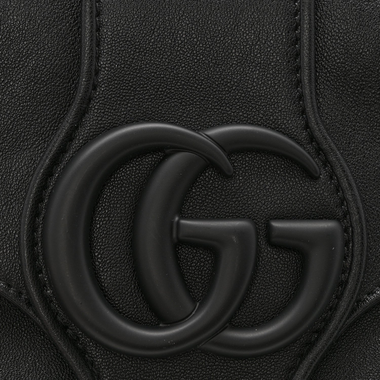 Gucci Goatskin Small GG Monochrome Aphrodite Shoulder Bag Black
