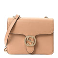 Gucci Dollar Calfskin Small Interlocking G Shoulder Bag Camelia