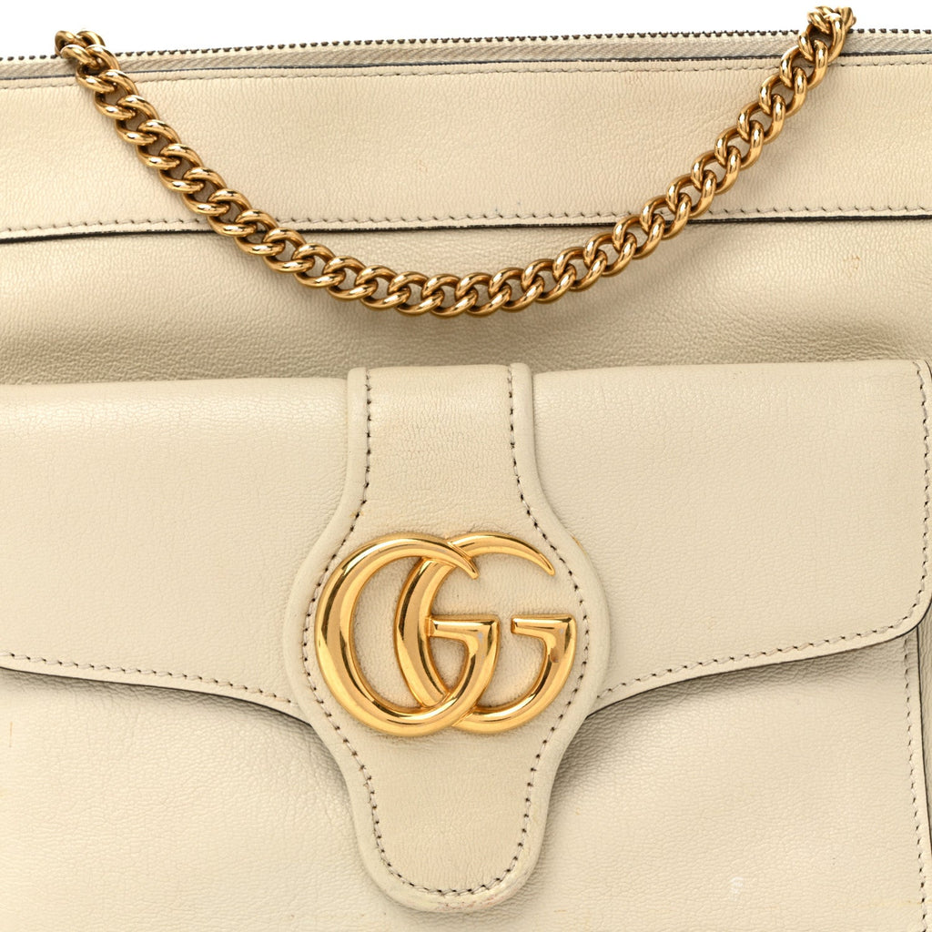 Gucci New Sakai Calfskin Lux Dahlia Chain Shoulder Bag Mystic White