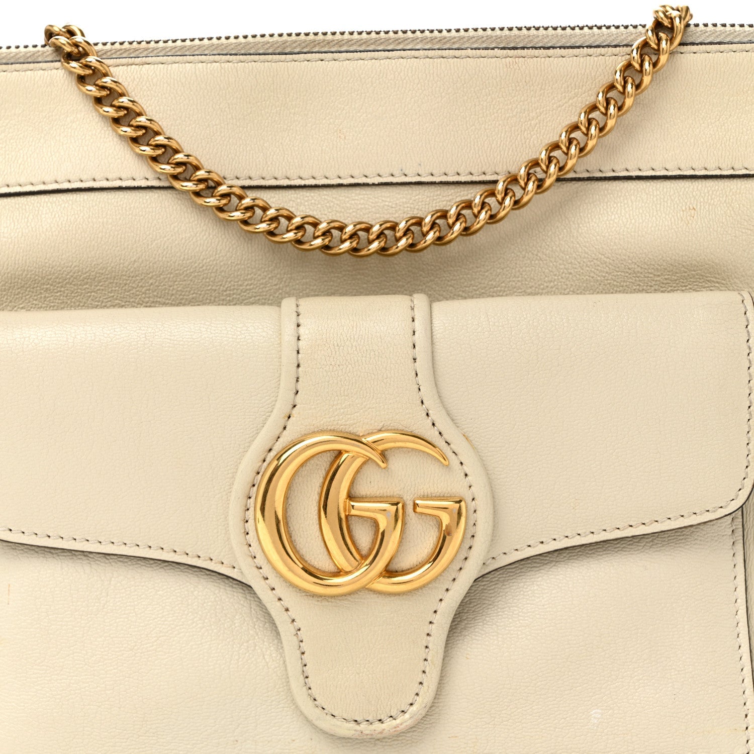 Gucci New Sakai Calfskin Lux Dahlia Chain Shoulder Bag Mystic White