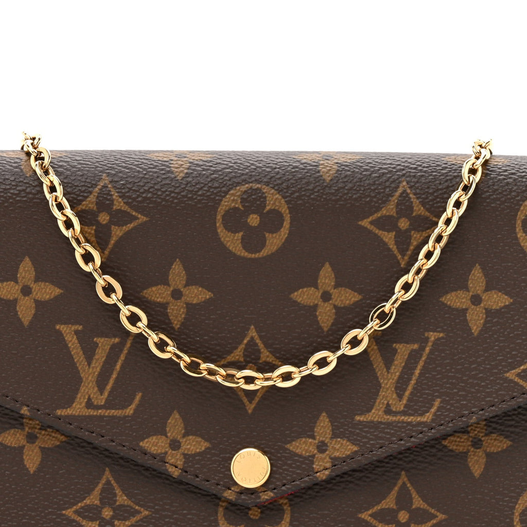 Louis Vuitton Monogram Pochette Felicie Chain Wallet Fuchsia