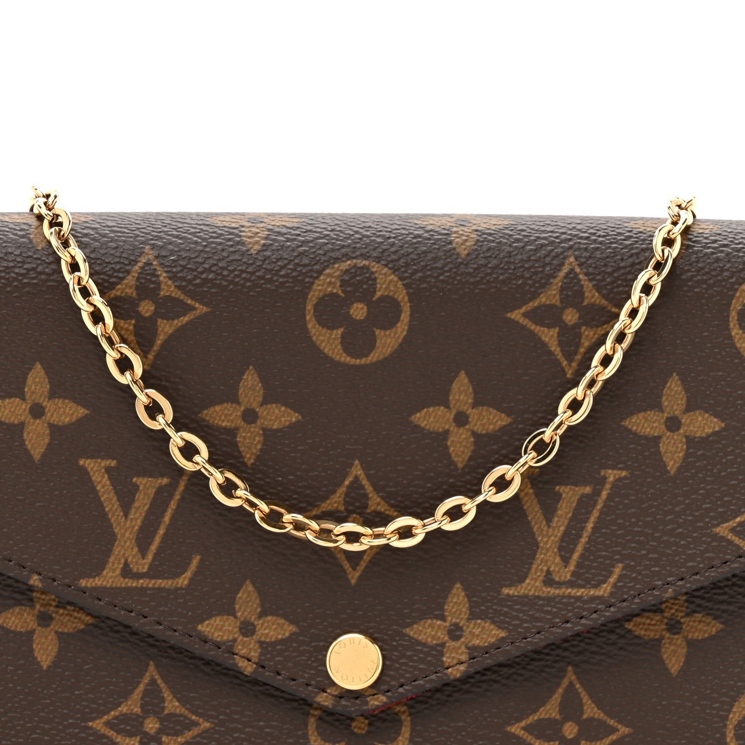 Louis Vuitton Monogram Pochette Felicie Chain Wallet Fuchsia