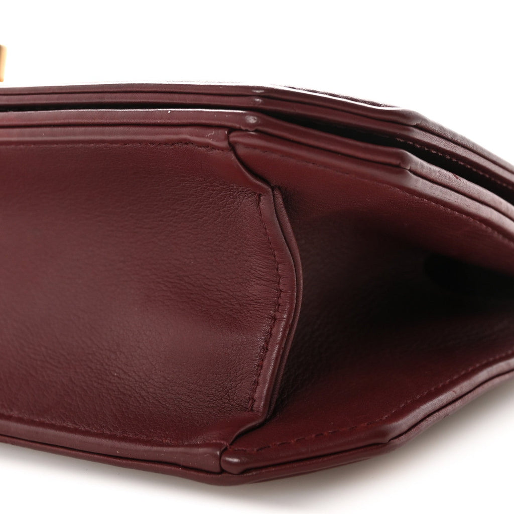 Chanel Calfskin Quilted Small Flap Bag Burgundy