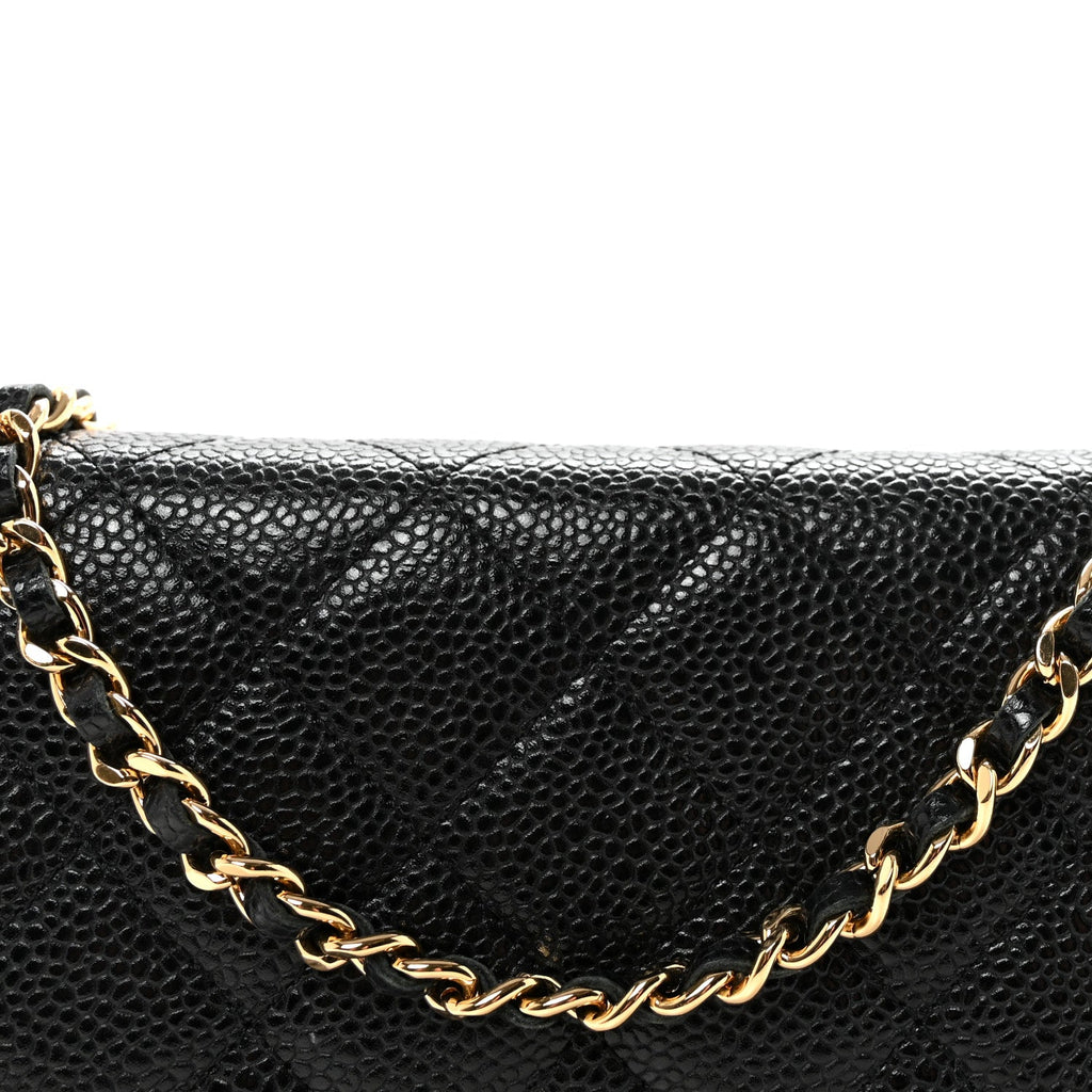 Chanel Caviar Quilted Wallet on Chain WOC Black