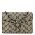 Gucci GG Supreme Monogram Mini Dionysus Chain Wallet Beige Taupe