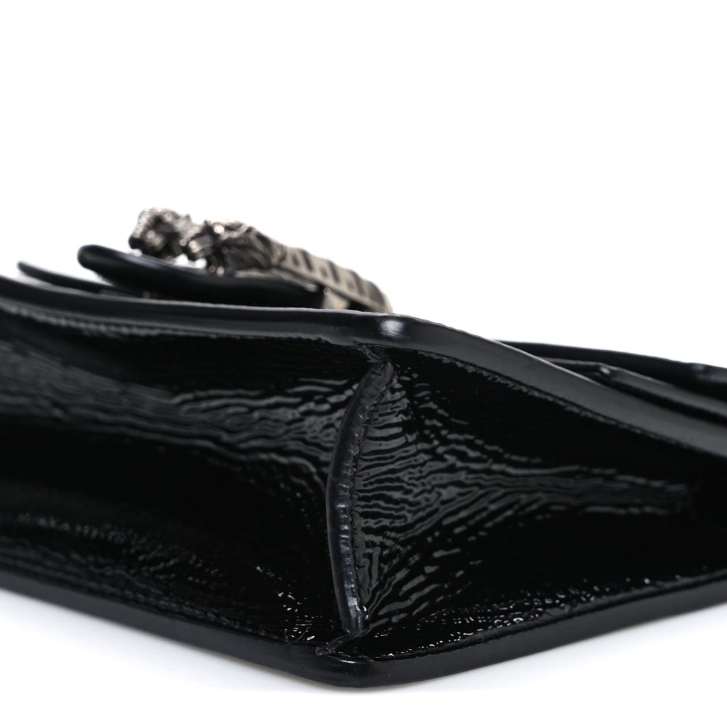 Gucci Crinkled Patent Mini Dionysus Shoulder Bag Black