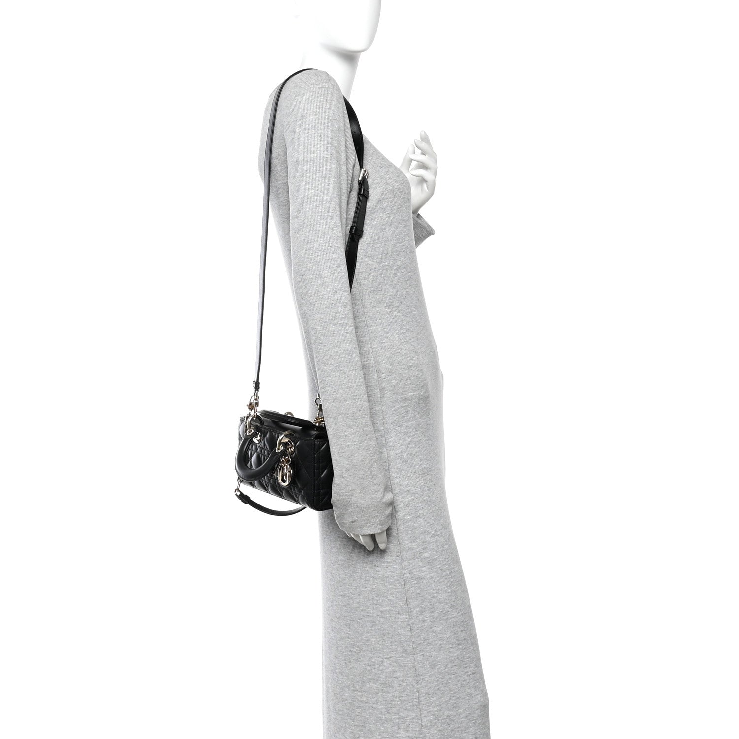 Christian Dior Lambskin Cannage Small Lady D-Joy Black