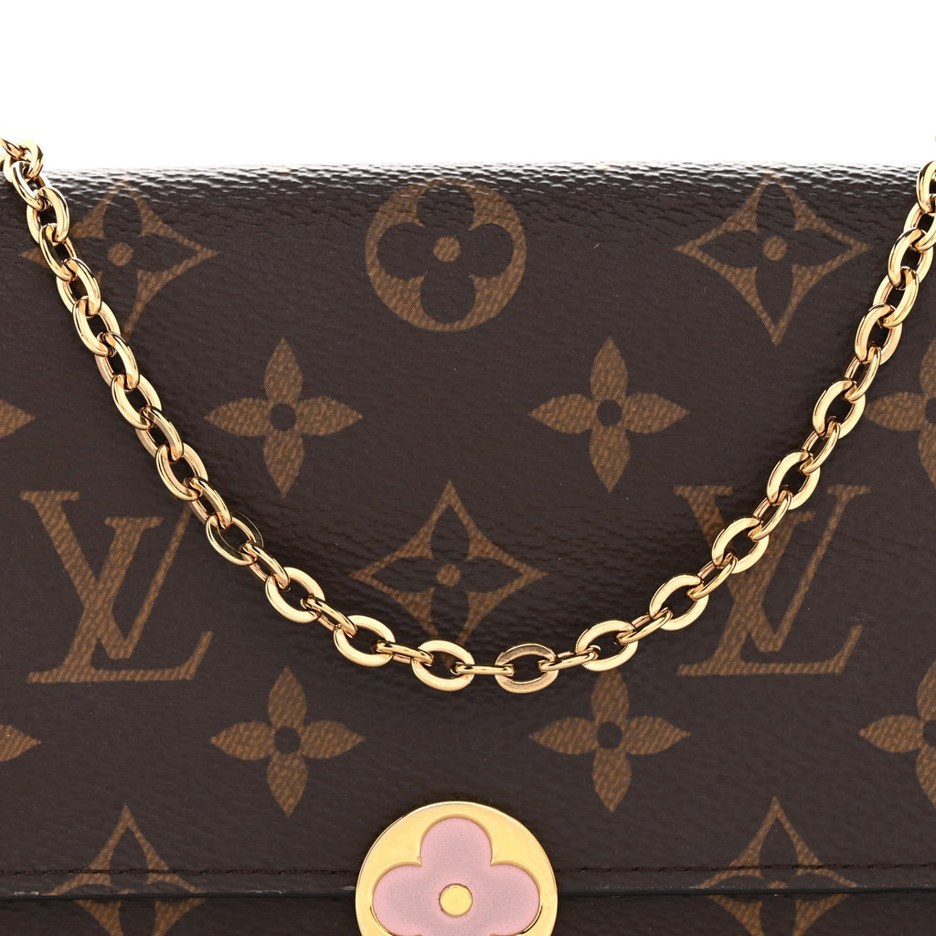 Louis Vuitton Monogram Flore Chain Wallet Rose Ballerine