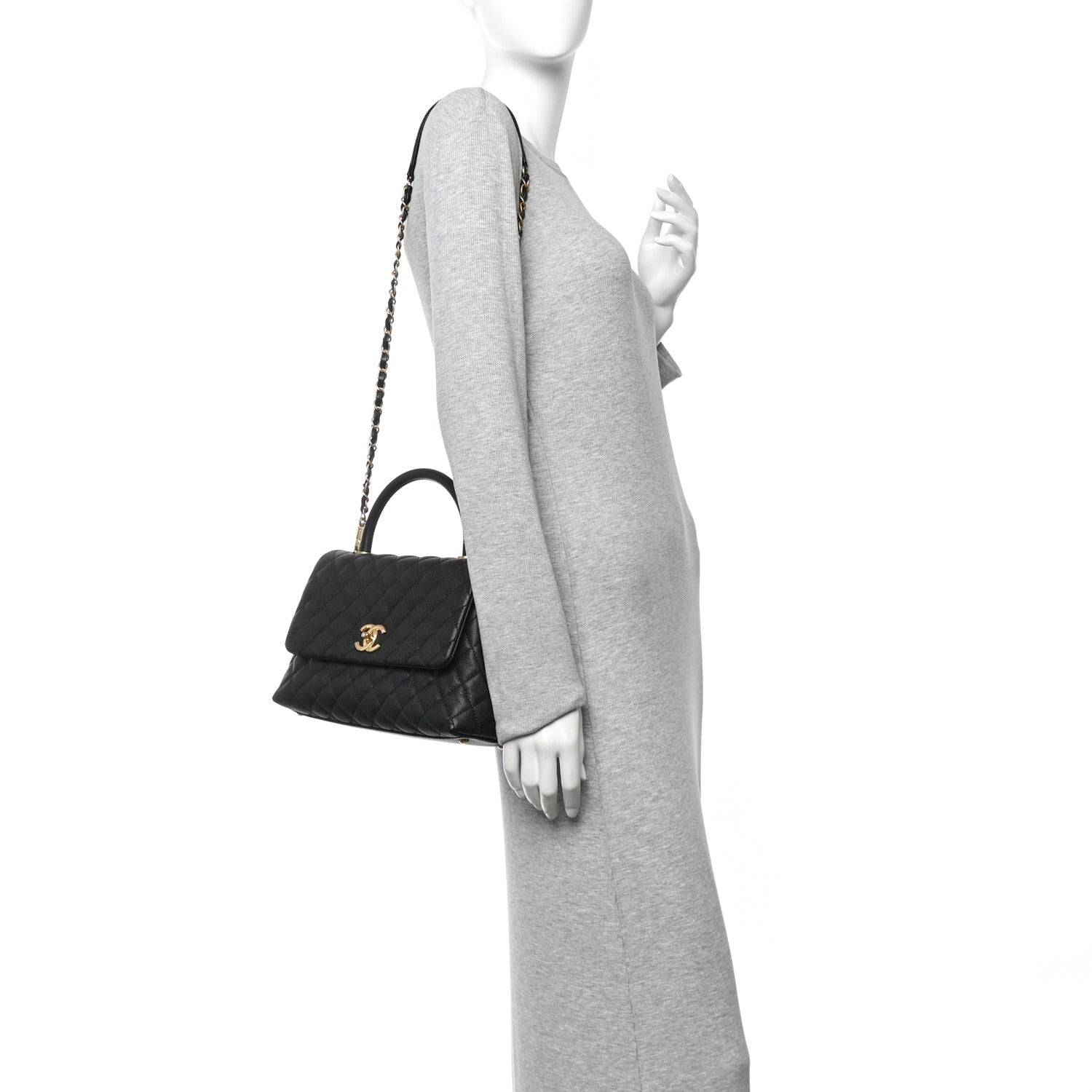 Chanel Caviar Quilted Small Coco Handle Flap Black