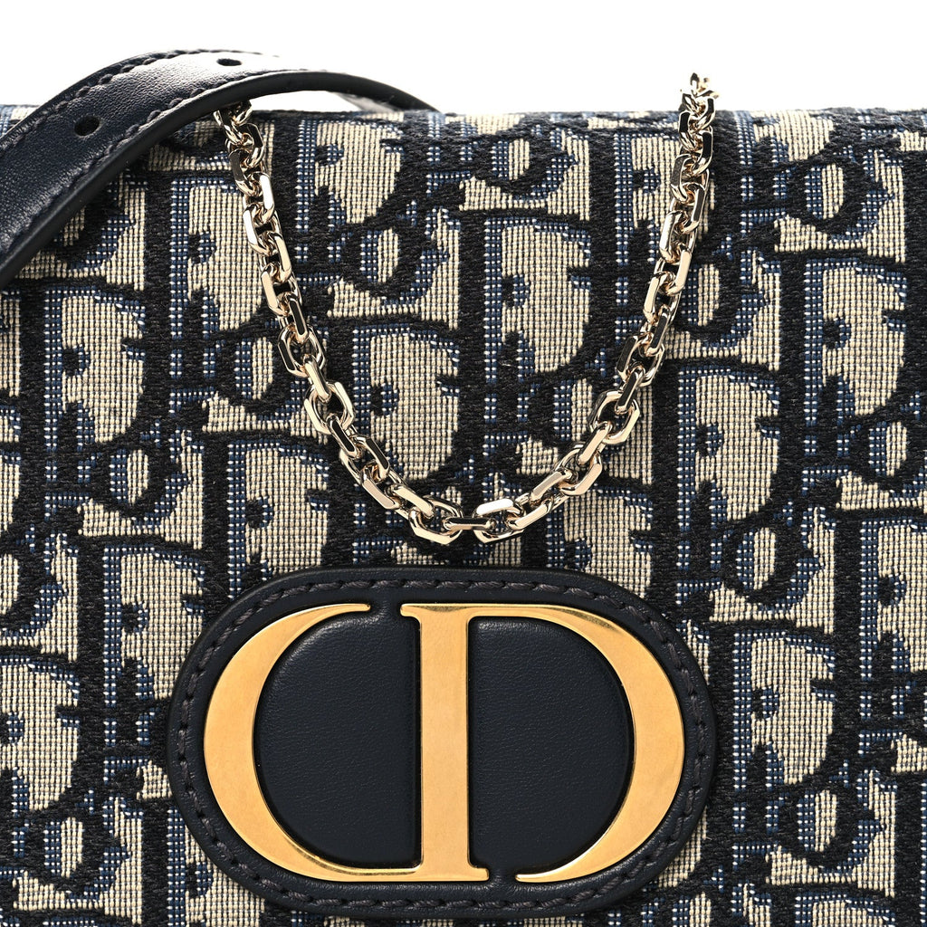 Christian Dior Oblique 30 Montaigne 2-In-1 Pouch Blue