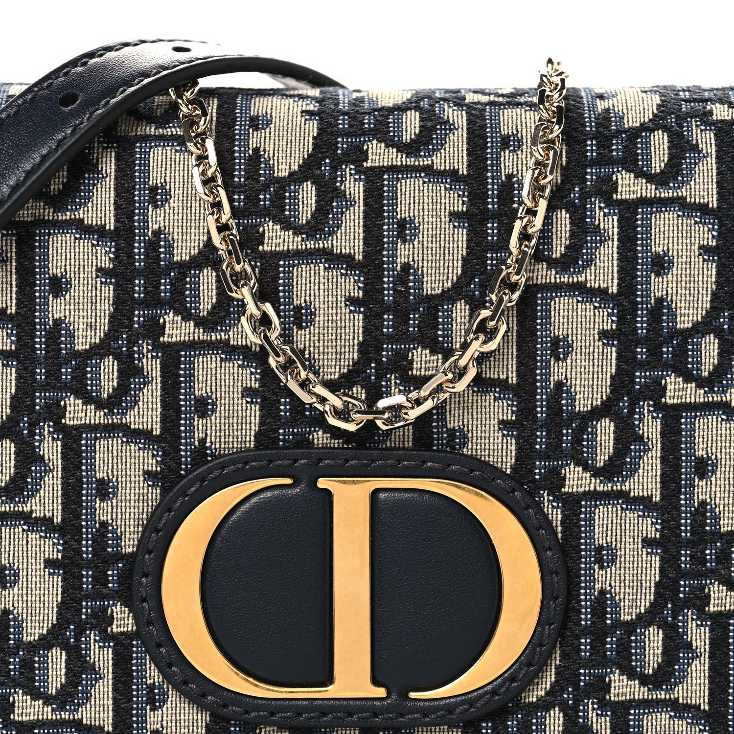 Christian Dior Oblique 30 Montaigne 2-In-1 Pouch Blue