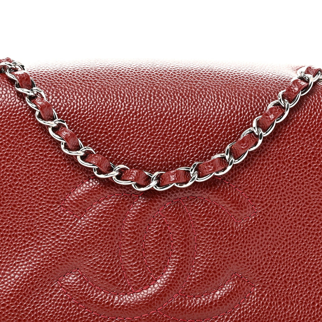 Chanel Caviar Medium Timeless CC Flap Dark Red