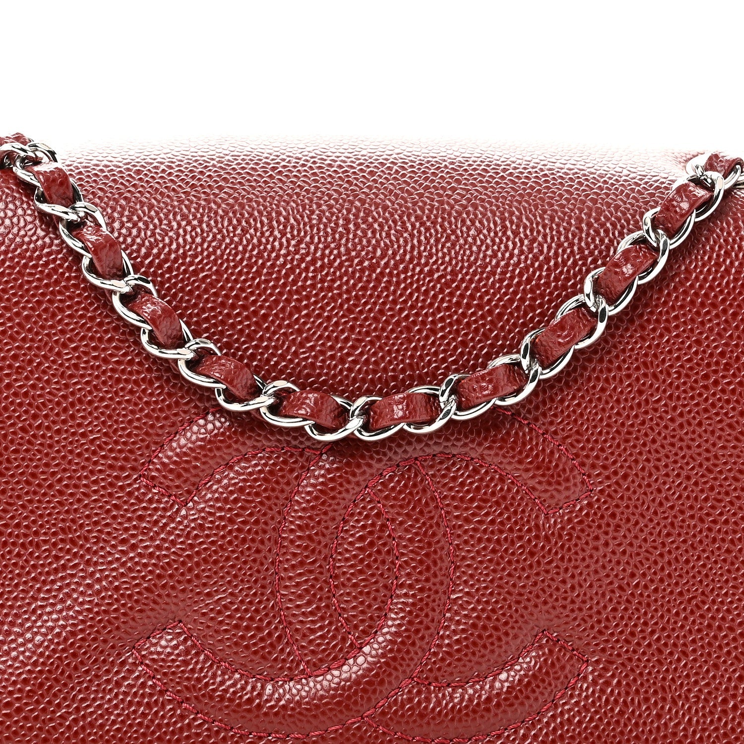 Chanel Caviar Medium Timeless CC Flap Dark Red