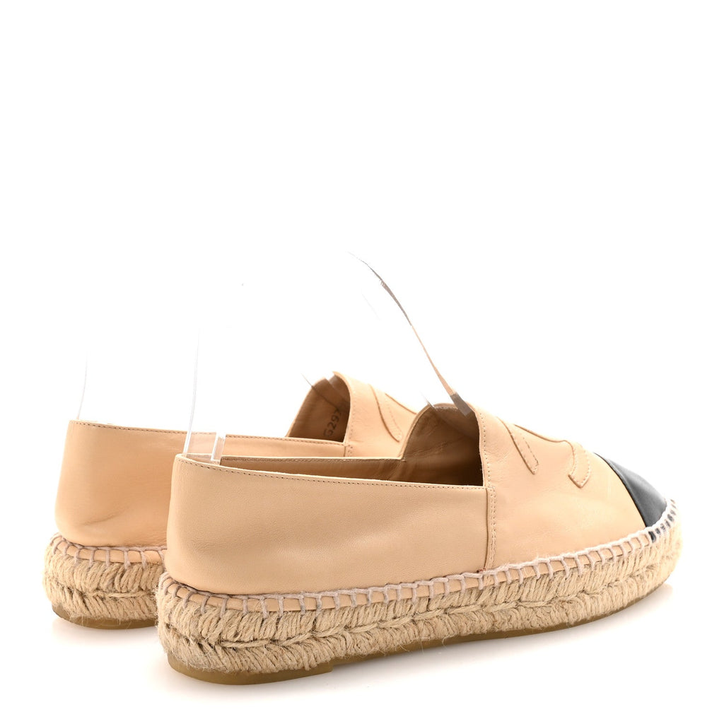 Lambskin CC Espadrilles 39 Beige Black