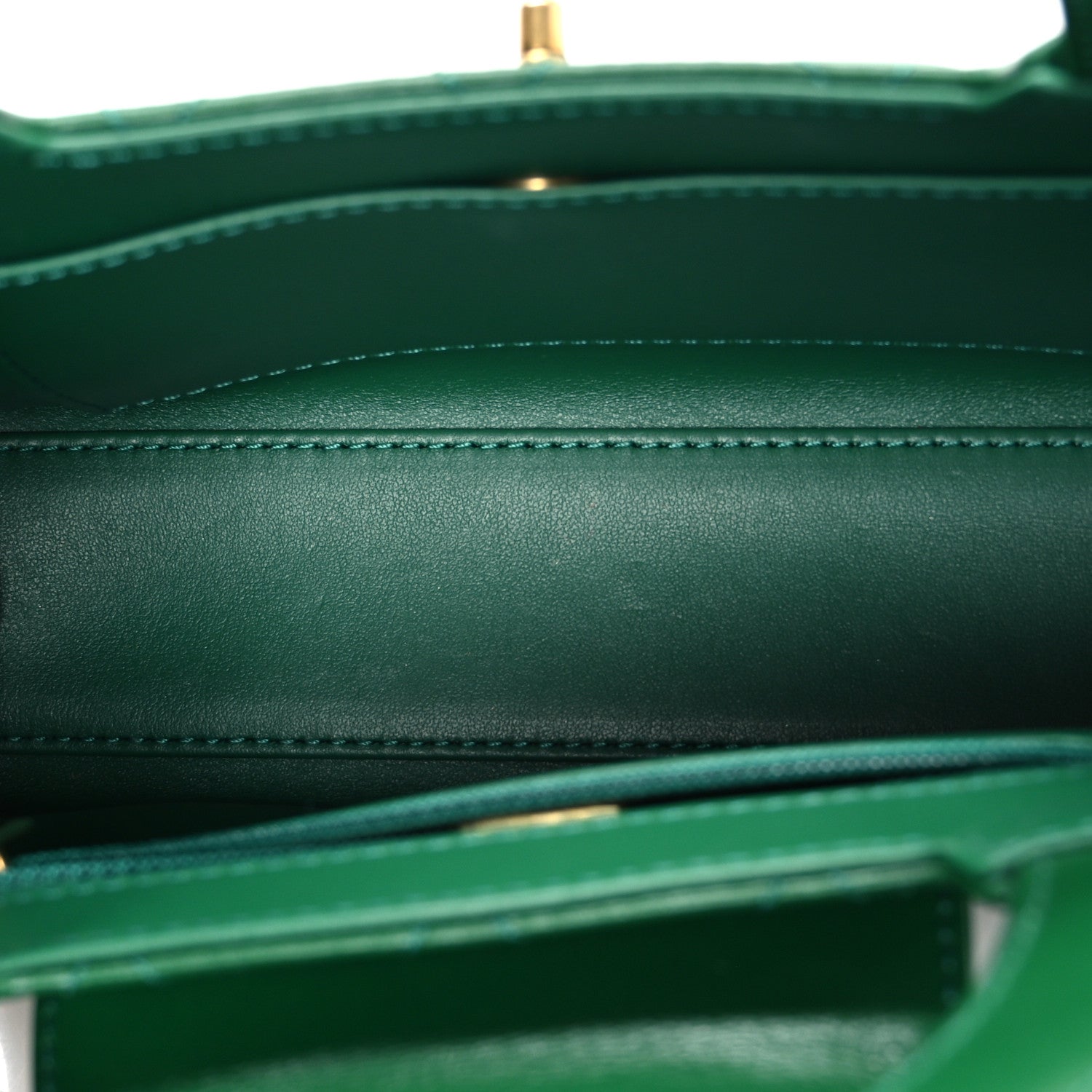 Chanel Shiny Aged Calfskin Quilted Nano Kelly Shopper Green