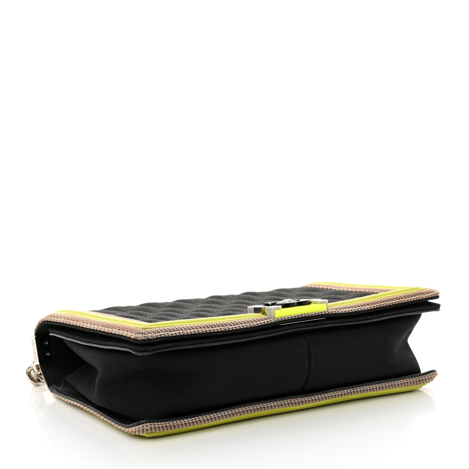 Chanel Canvas Quilted New Medium Fluo Boy Flap Black Grey Yellow