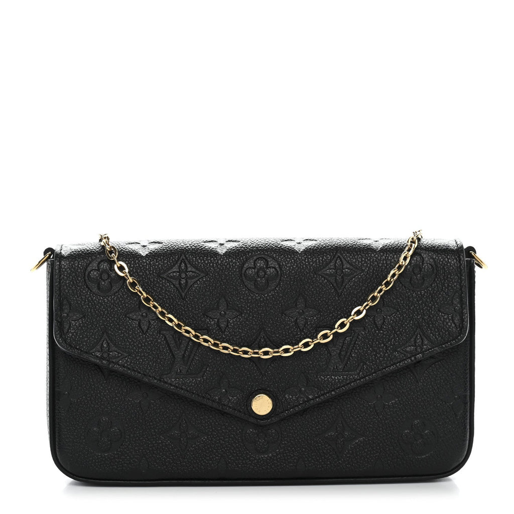 Louis Vuitton Empreinte Pochette Felicie Chain Wallet Black