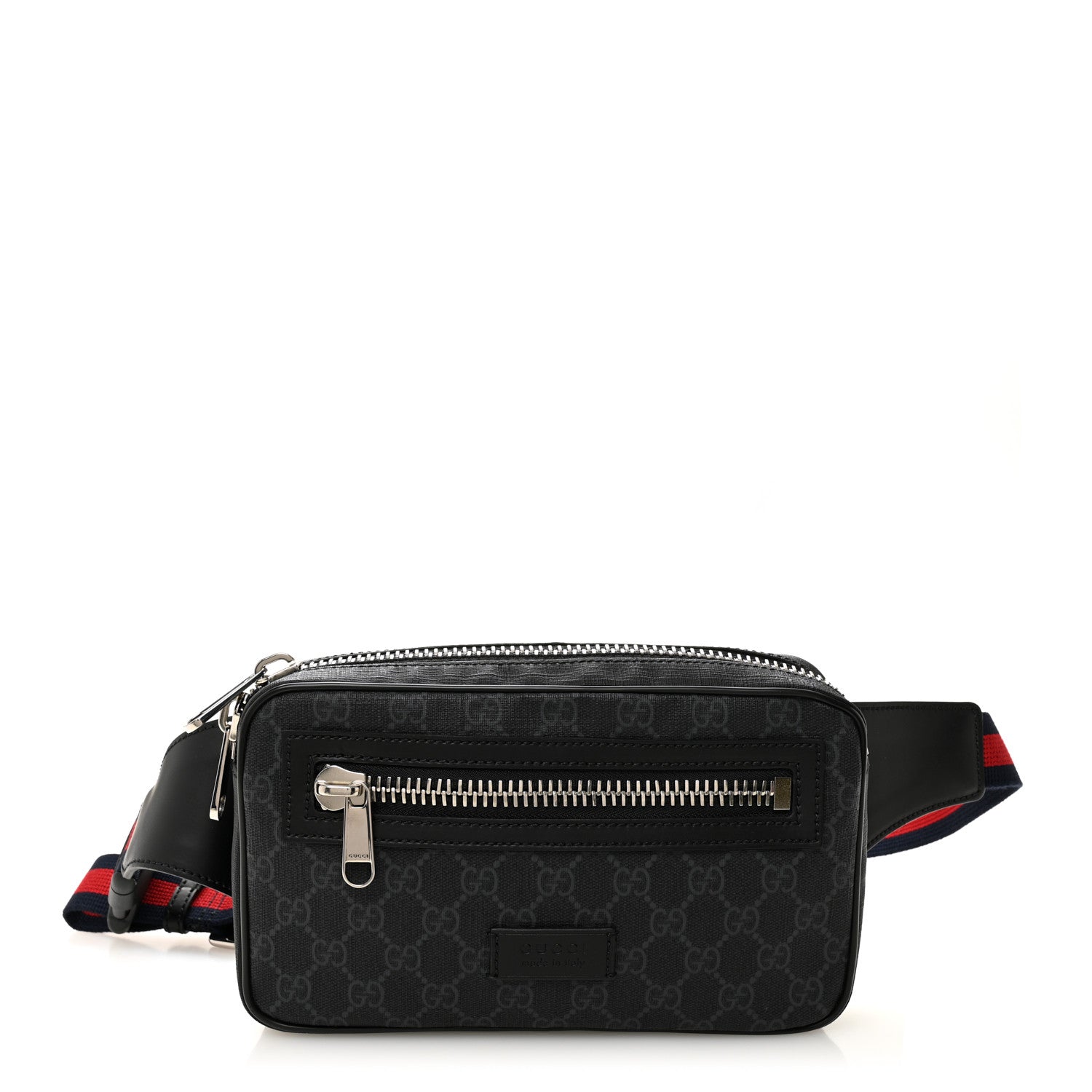Gucci Soft GG Supreme Monogram Web Belt Bag Black Grey