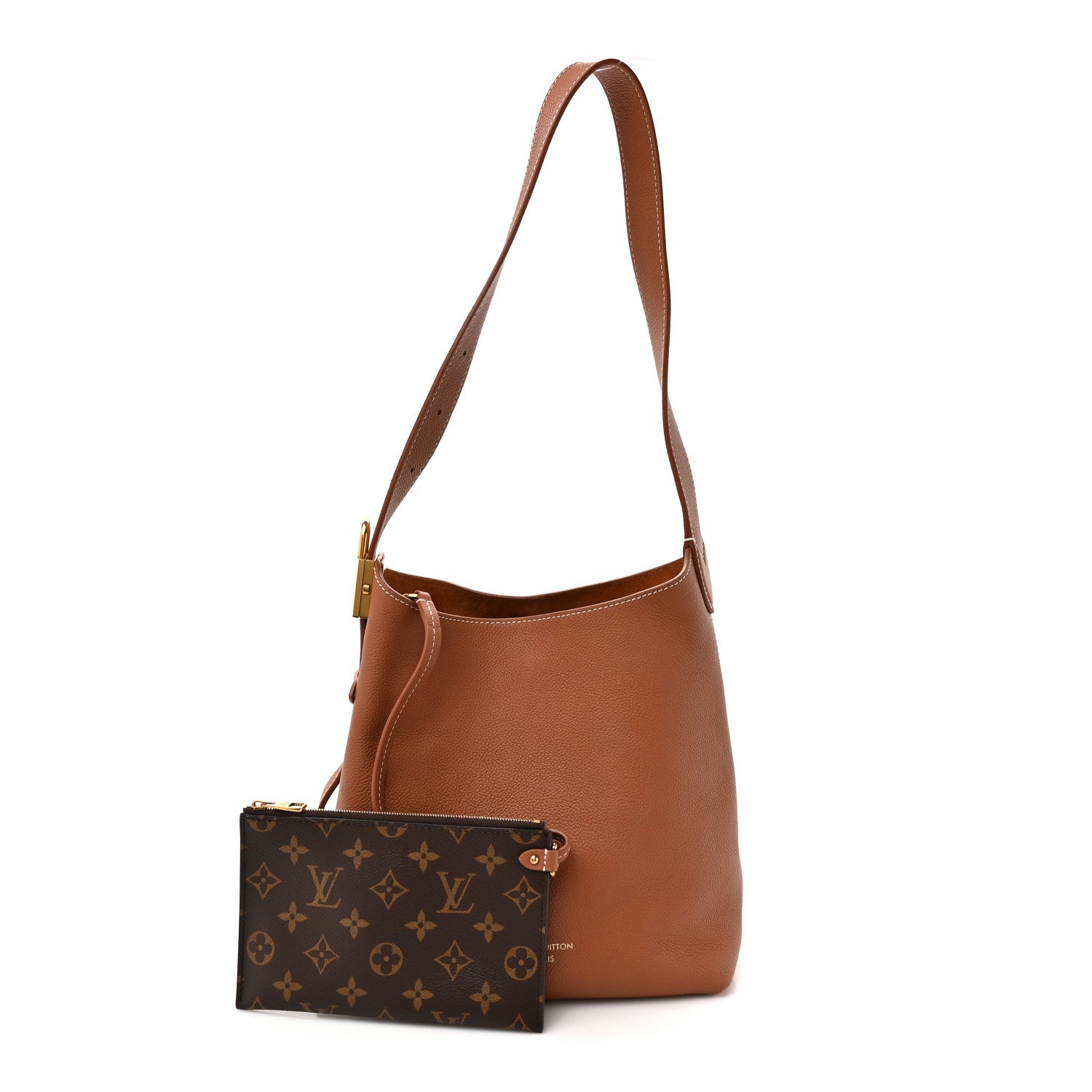 Louis Vuitton Grained Calfskin Low Key Hobo PM Cognac