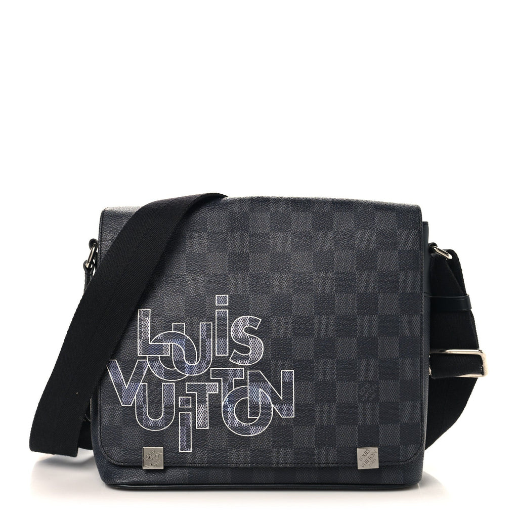 Louis Vuitton Damier Graphite Logo District PM Grey