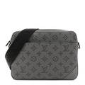 Louis Vuitton Calfskin Monogram Shadow Trio Messenger Anthracite Gray