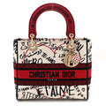 Christian Dior Canvas Medium DiorAmour Graffiti Lady D-Lite Latte