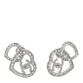 Crystal CC Heart Earrings Silver