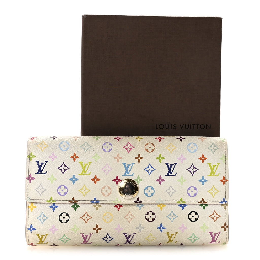Louis Vuitton Monogram Multicolor Sarah Wallet White Citron