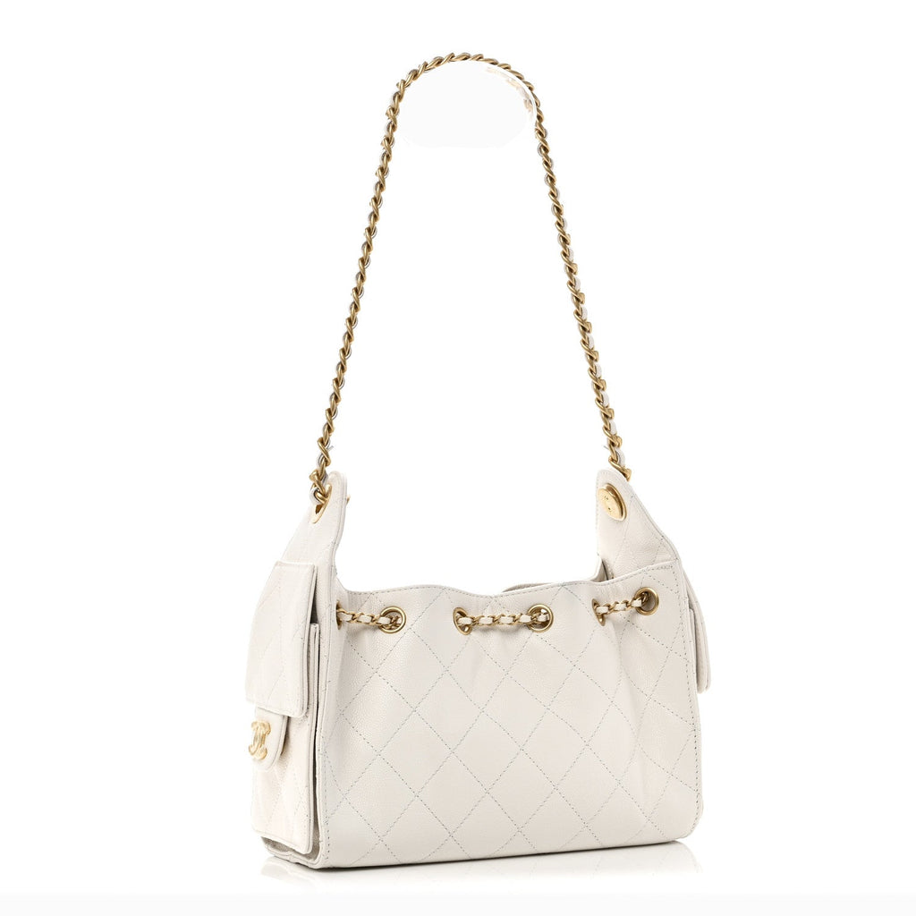 Chanel Caviar Quilted Mini Chanel 25 Handbag White