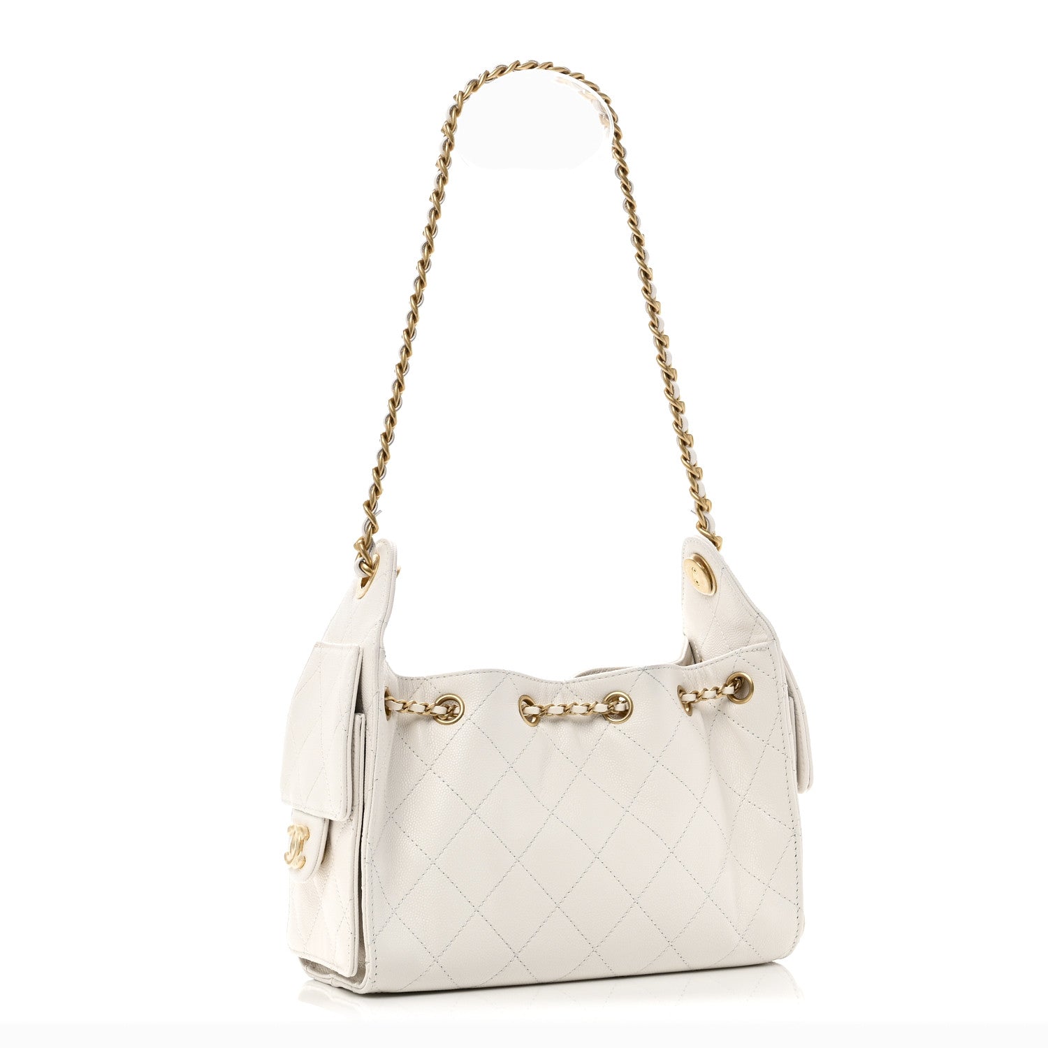 Chanel Caviar Quilted Mini Chanel 25 Handbag White