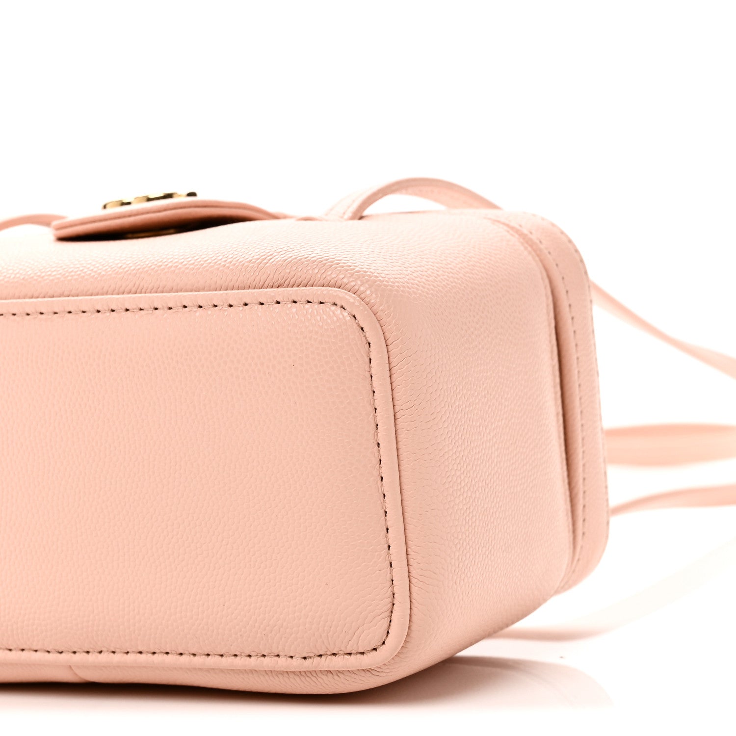 Chanel Shiny Caviar Preppy Coco Long Vanity With Strap Light Pink
