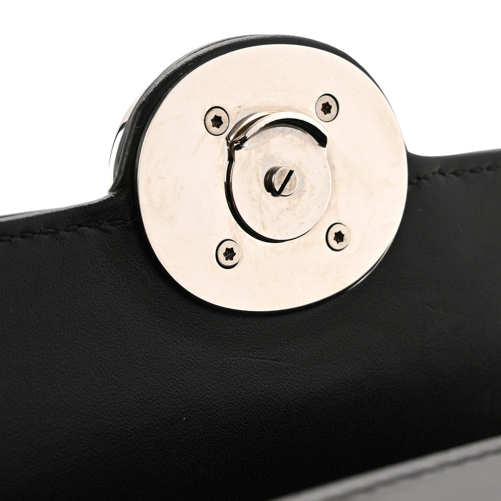 Gucci Senna Calfskin Petite GG Top Handle Shoulder Bag Black