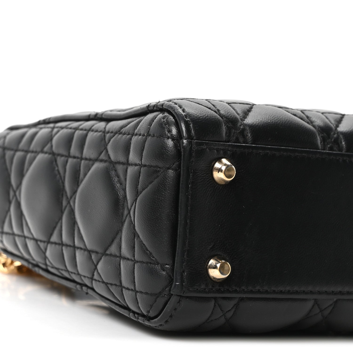 Christian Dior Lambskin Cannage Mini Lady Dior Black