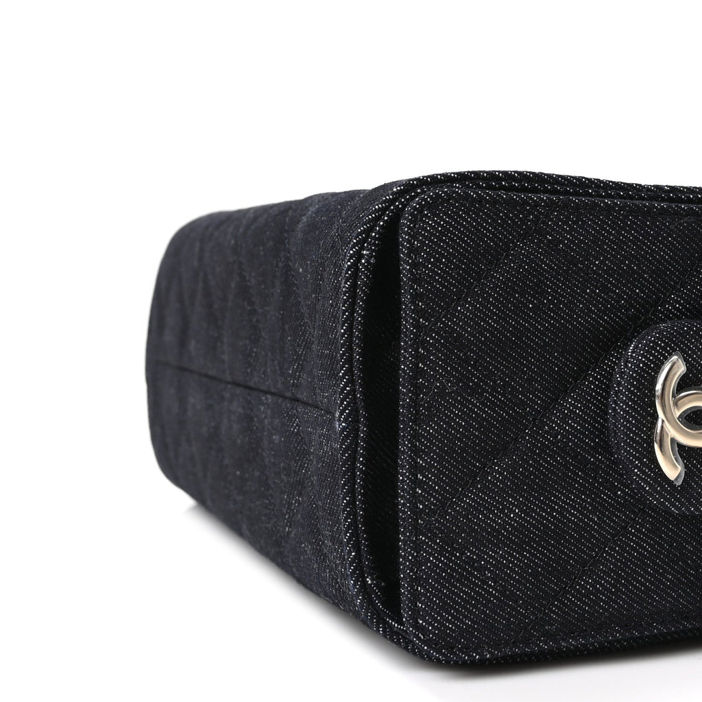 Chanel Denim Quilted Mini Chanel 25 Handbag Dark Blue