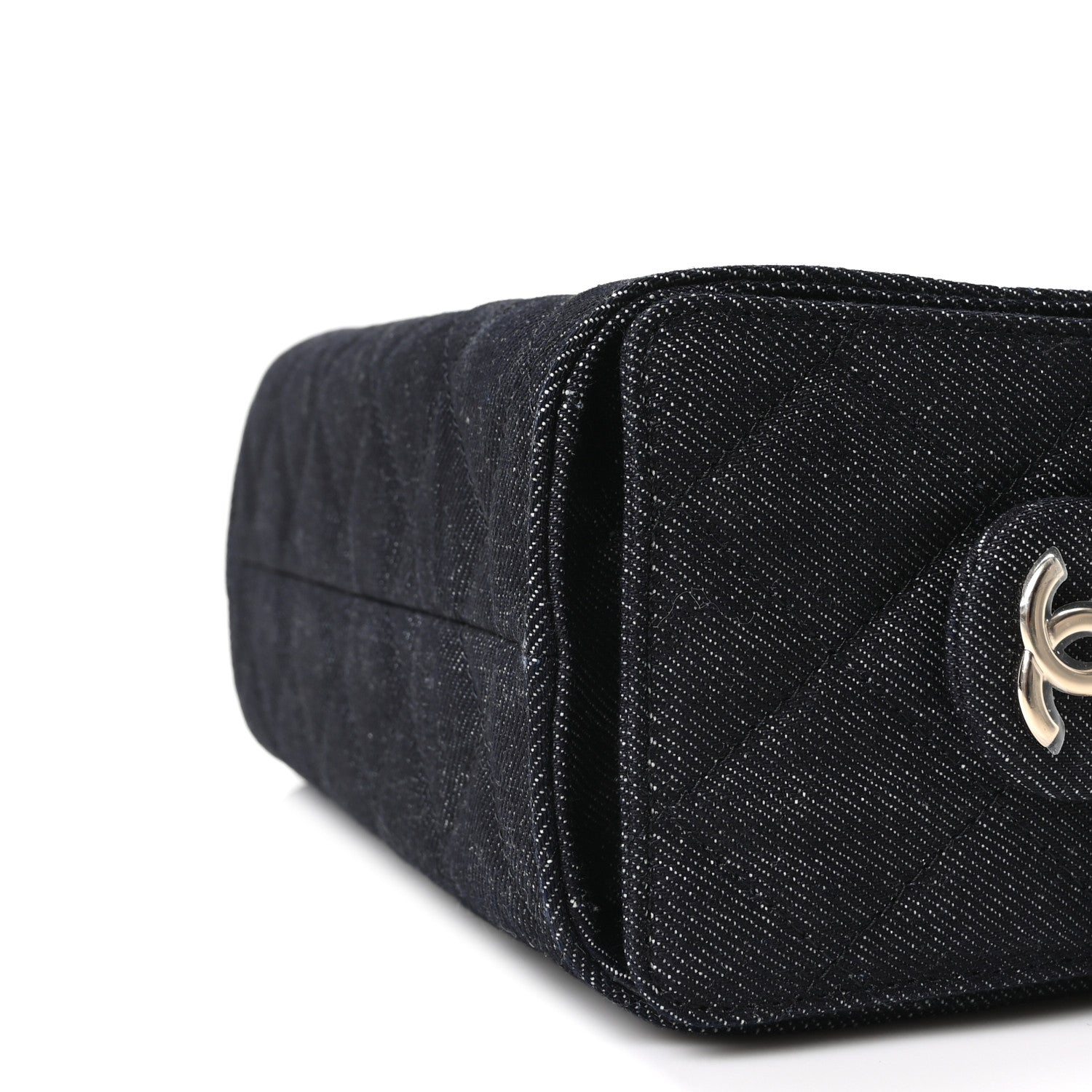 Chanel Denim Quilted Mini Chanel 25 Handbag Dark Blue